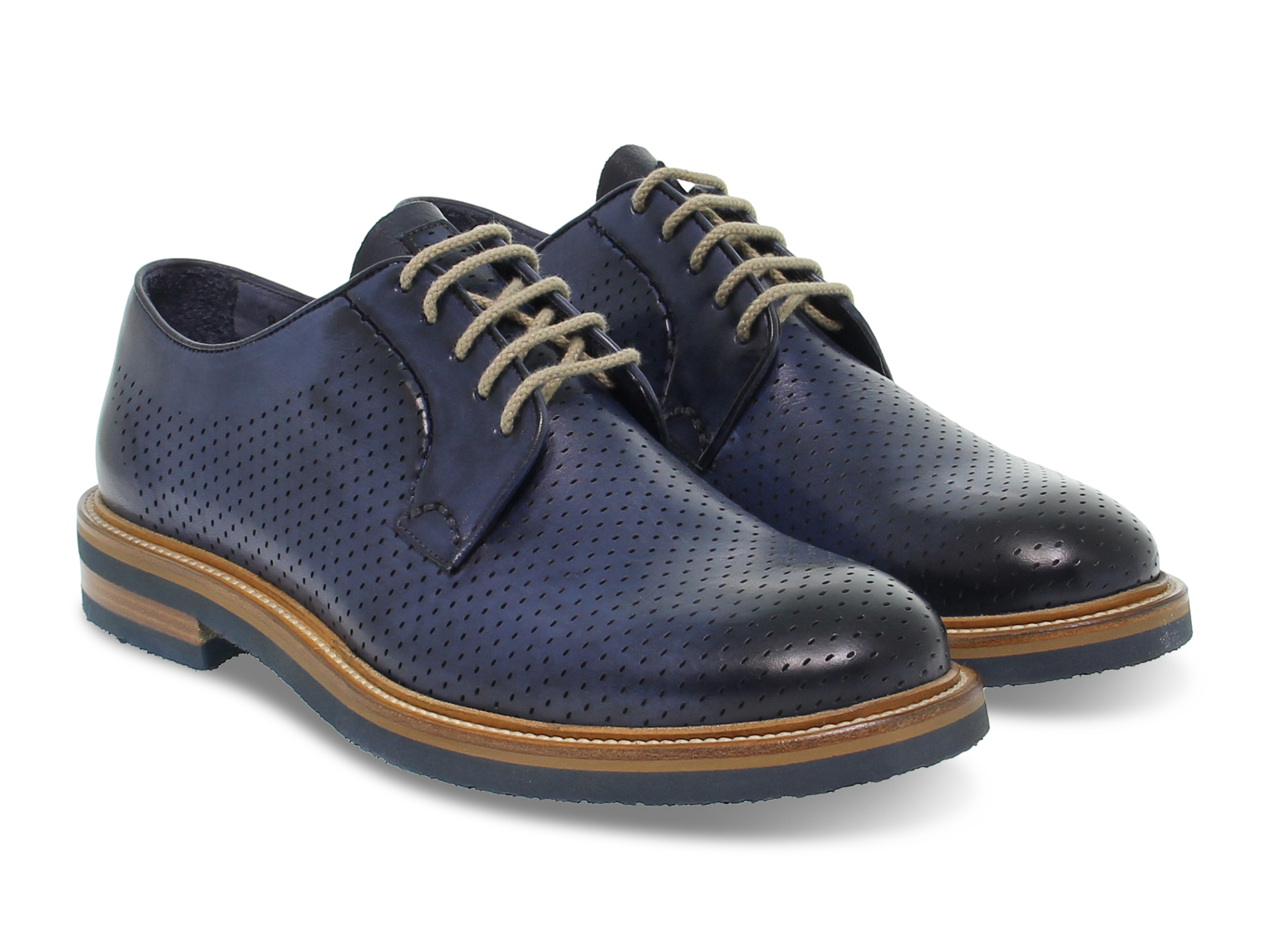 Lace-up shoes Artisti e Artigiani 8652 B in blue leather - Men's Shoes ...