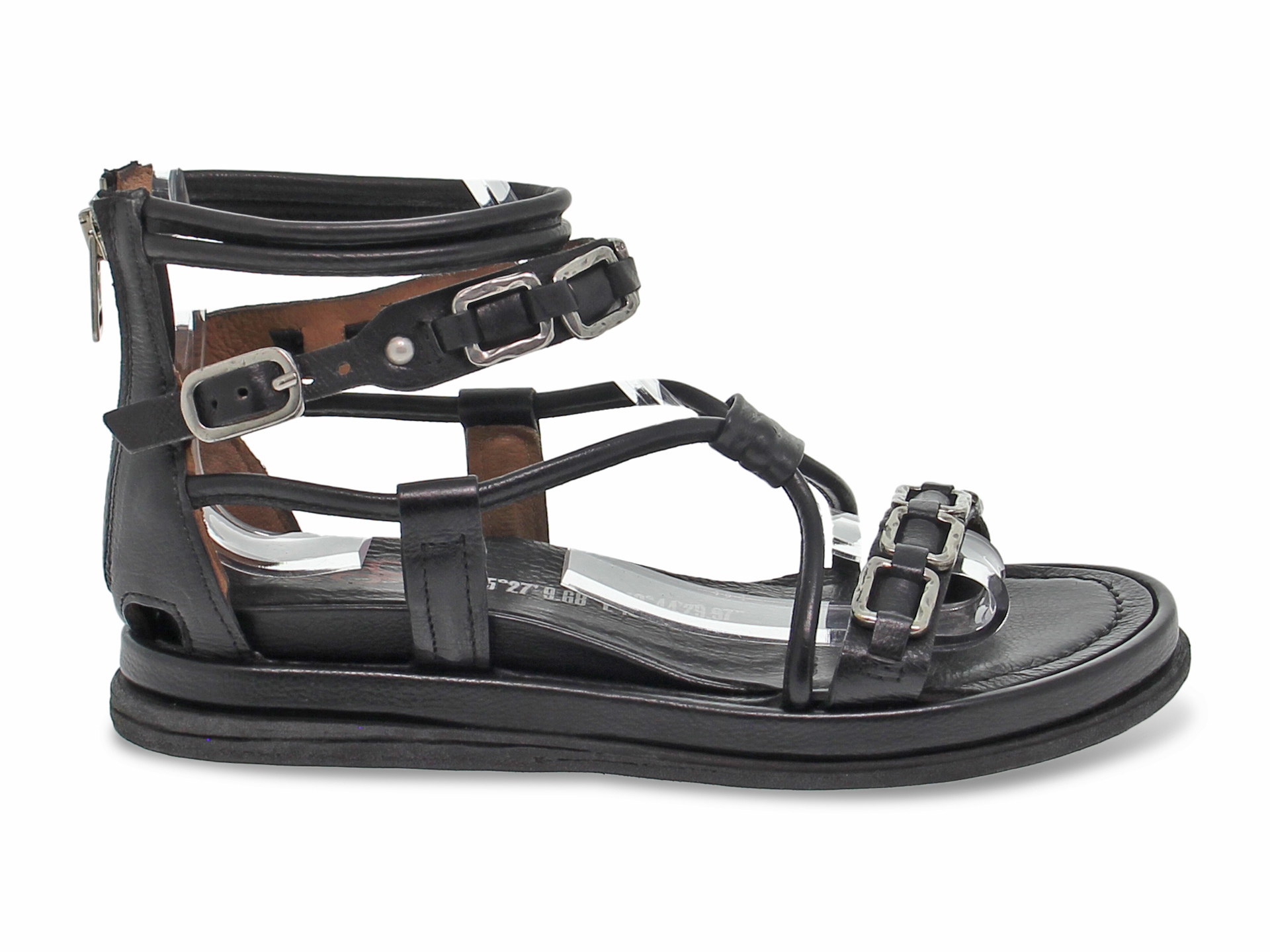 Flat sandals A.S.98 in black leather
