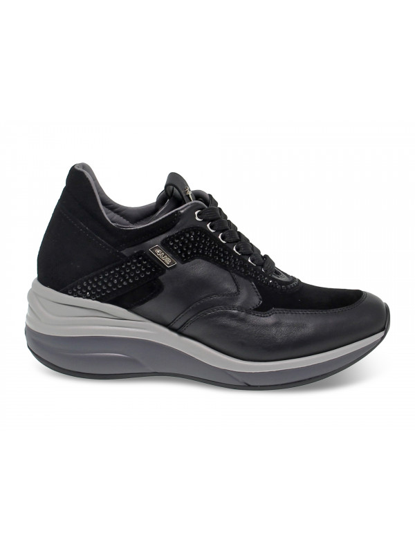 Sneakers Cesare Paciotti in nappa e camoscio nero Guidi