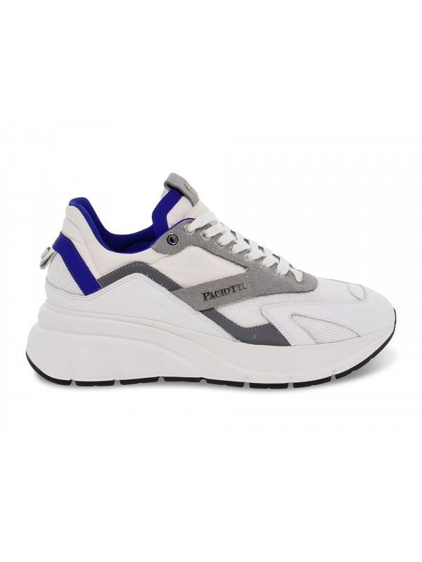 Sneakers Cesare Paciotti 4us BALENCIAGA SOFTLY in pelle e nylon bianco e grigio