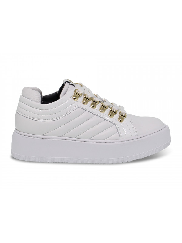 Sneakers Cesare Paciotti in nappa e vernice bianco