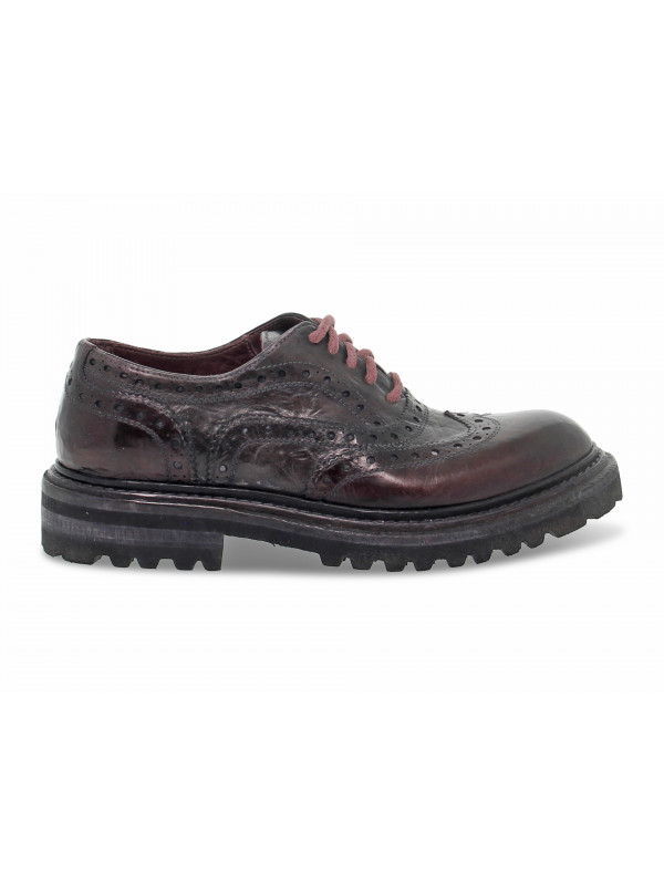 Scarpa bassa Artisti e Artigiani DERBY STILE INGLESE in pelle bordeaux e grigio