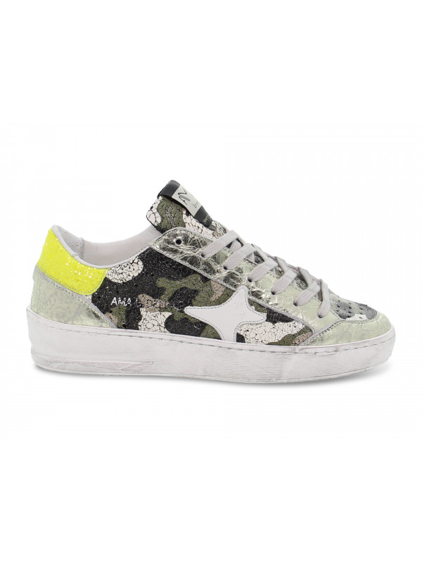 Sneakers Ama Brand BASKET DELUXE in pelle e laminato multi e platino