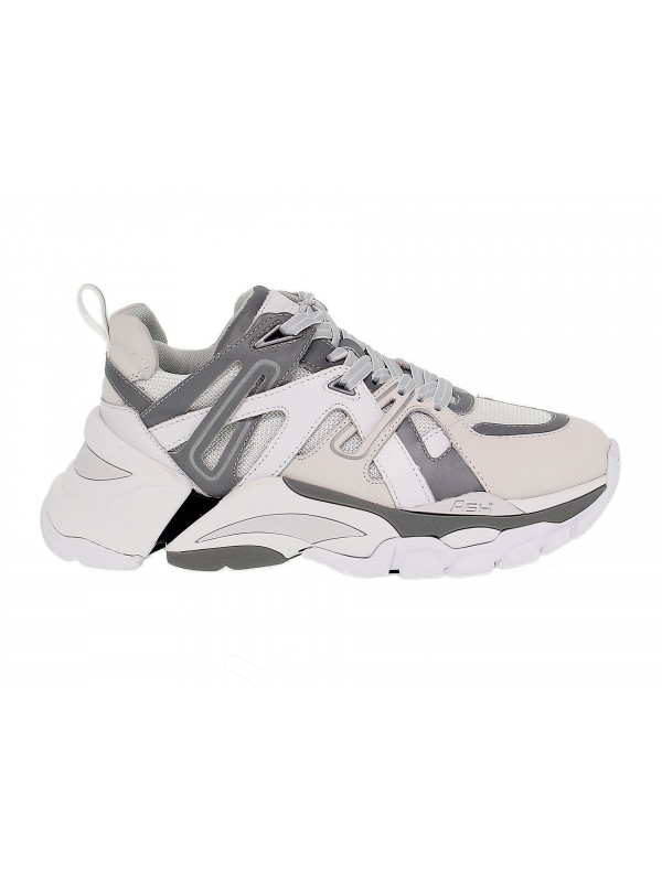 Sneakers Ash FLASH in pelle e tessuto bianco e grigio