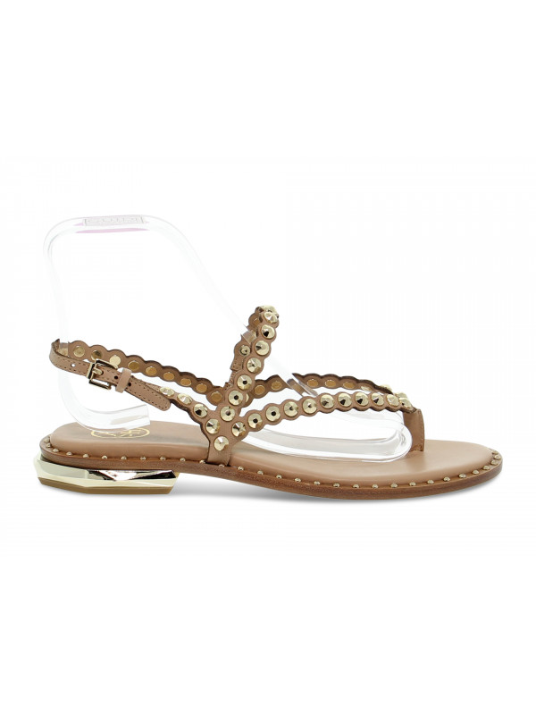 Sandalo basso Ash BORCHIE in pelle beige e oro