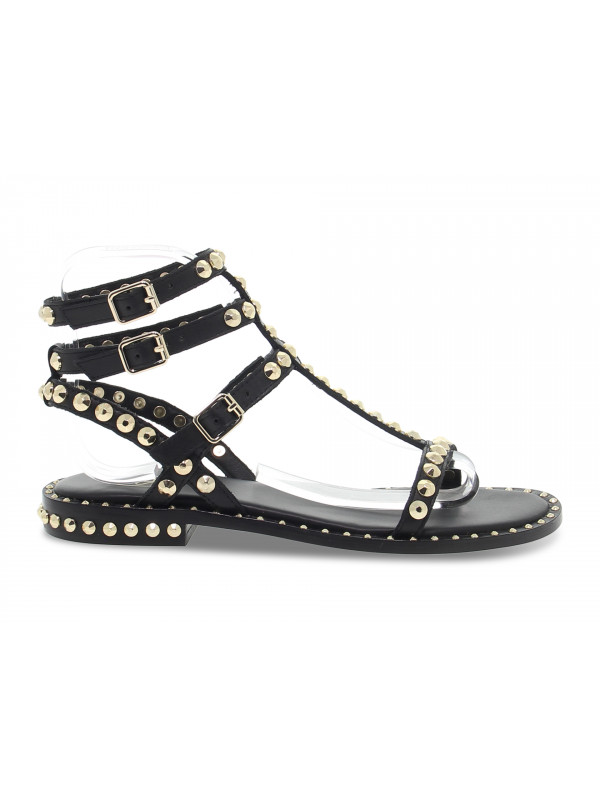 Sandalo basso Ash PLAY GLADIATORE BLACK in pelle nero e oro