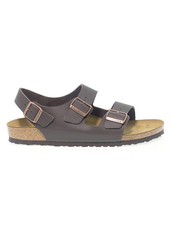 Sandalo Birkenstock MILANO in pelle marrone scuro