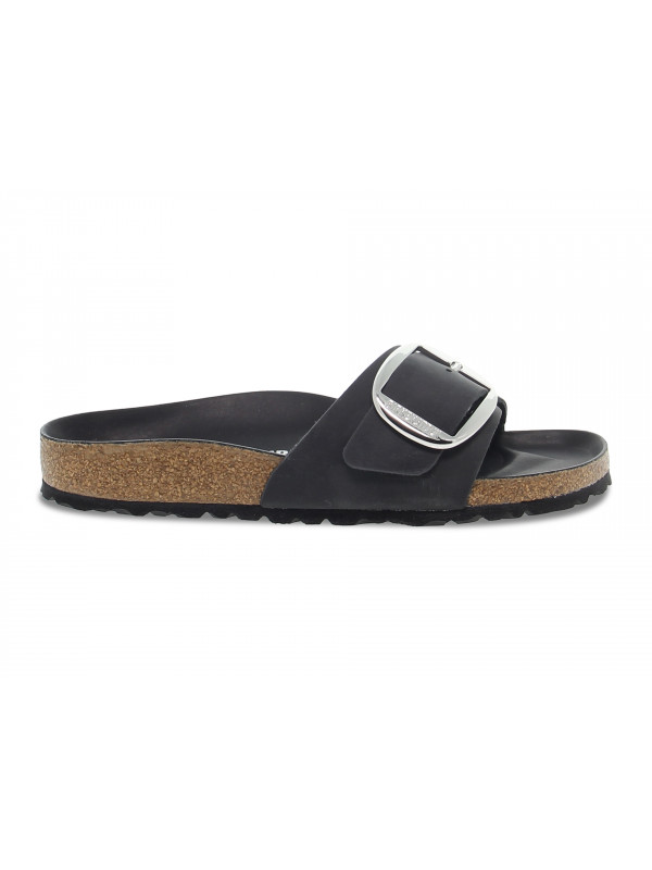 Sandalo basso Birkenstock MADRID BIG BUCKLE in pelle nero