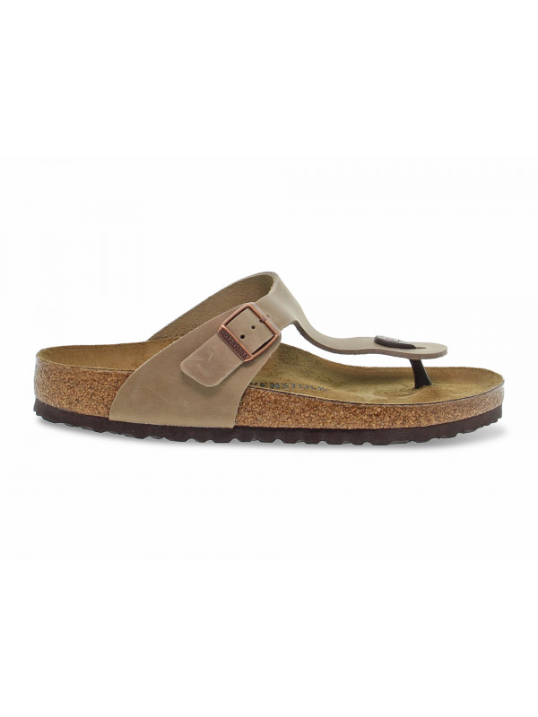 Sandalo Birkenstock GIZEH in pelle tabacco