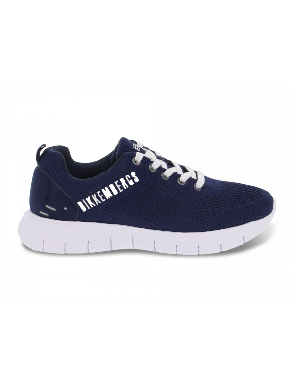 Sneakers Bikkembergs FENIS LOW TOP LACE UP in tessuto e camoscio blu e bianco