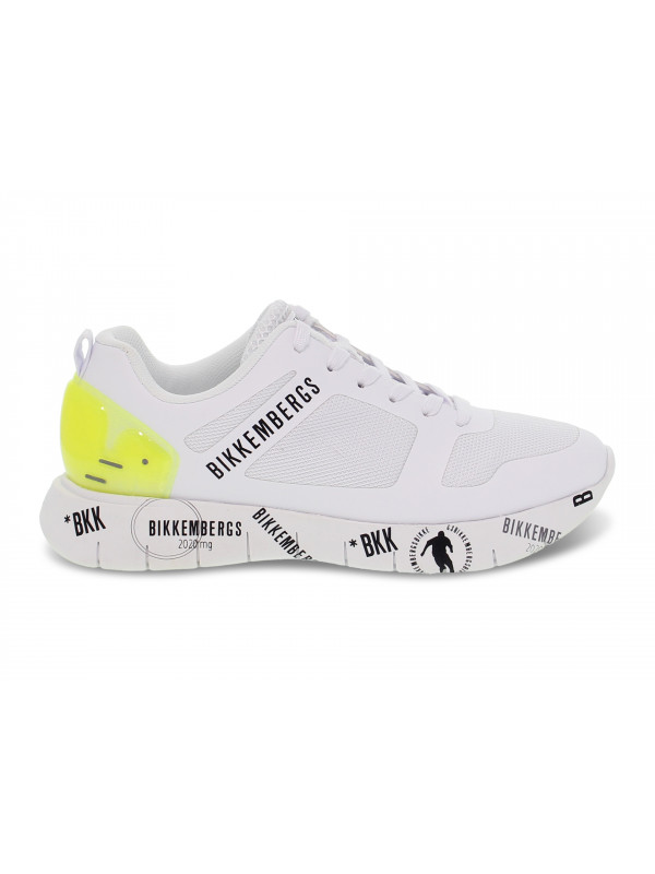 Sneakers Bikkembergs FLAVIO LOW TOP LACE UP in tessuto e gommato bianco e giallo