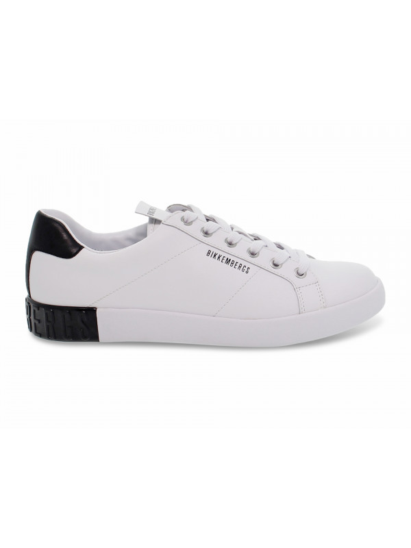 Sneakers Bikkembergs SHIERAN LOW TOP LACE UP in nappa bianco e nero