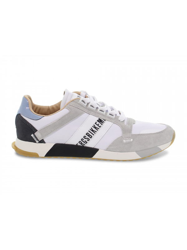 Sneakers Bikkembergs BRAND BIKKEMBERGS in nylon e camoscio bianco e grigio chiaro