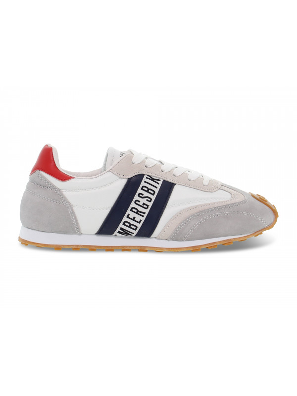 Sneakers Bikkembergs SOCCER in nylon e camoscio perla e rosso