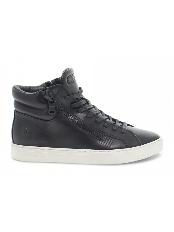 Sneakers Crime London HIGH TOP DOUBLE ZIP in pelle nero - Guidi Calzature -  Nuova Collezione Primavera Estate 2022 - Guidi Calzature