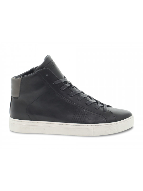 Sneakers Crime London HIGH TOP ESSENTIAL in pelle nero