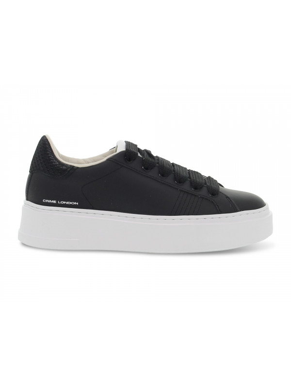 Sneakers Crime London WEIGHTLESS LOW TOP in pelle e nylon nero