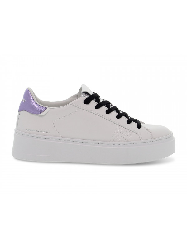 Sneakers Crime London EXTRALIGHT in pelle e laminato bianco e lilla