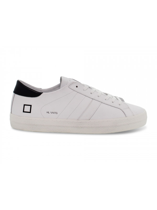 Sneakers D.A.T.E. HILL LOW VINTAGE CALF in pelle bianco e nero