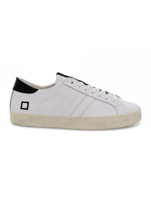 Sneakers D.A.T.E. HILL LOW SPOT WHITE in pelle e vernice bianco e nero