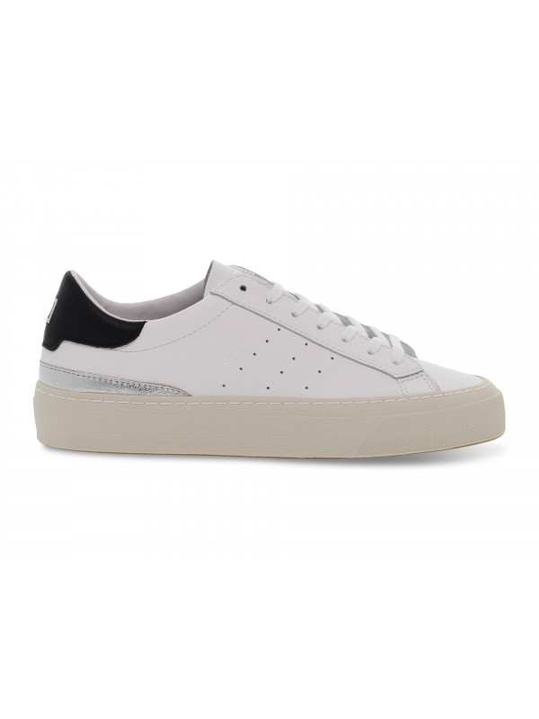 Sneakers D.A.T.E. SONICA LEATHER in pelle bianco e nero