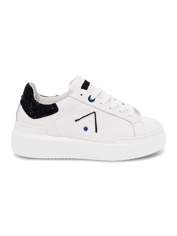 Sneakers Ed Parrish in pelle e glitter bianco e nero - Guidi Calzature -  Nuova Collezione Primavera Estate 2022 - Guidi Calzature