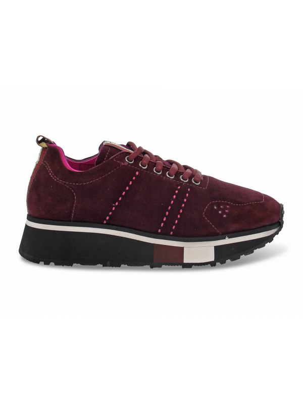 Sneakers Fabi in camoscio bordeaux