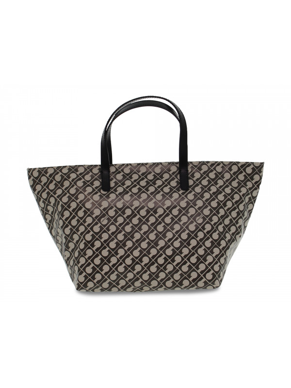 Shopping bag Gherardini EASY SHOPPING BAG GRANDE LUGGAGE in tessuto e pelle grigio scuro