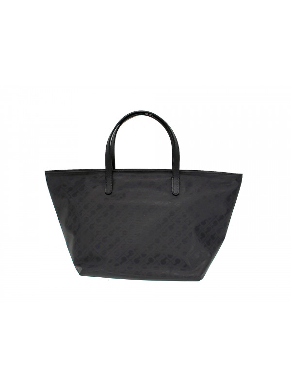 Shopping bag Gherardini EASY SHOPPING BAG GRANDE in tessuto e pelle nero