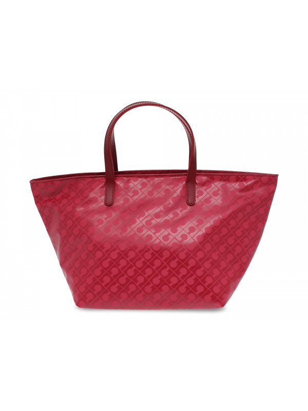 Shopping bag Gherardini EASY SHOPPING BAG GRANDE in tessuto e pelle rosso