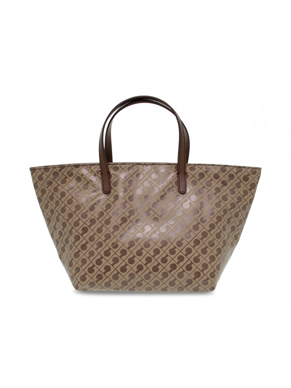 Shopping bag Gherardini EASY SHOPPING BAG GRANDE in tessuto e pelle testa di moro