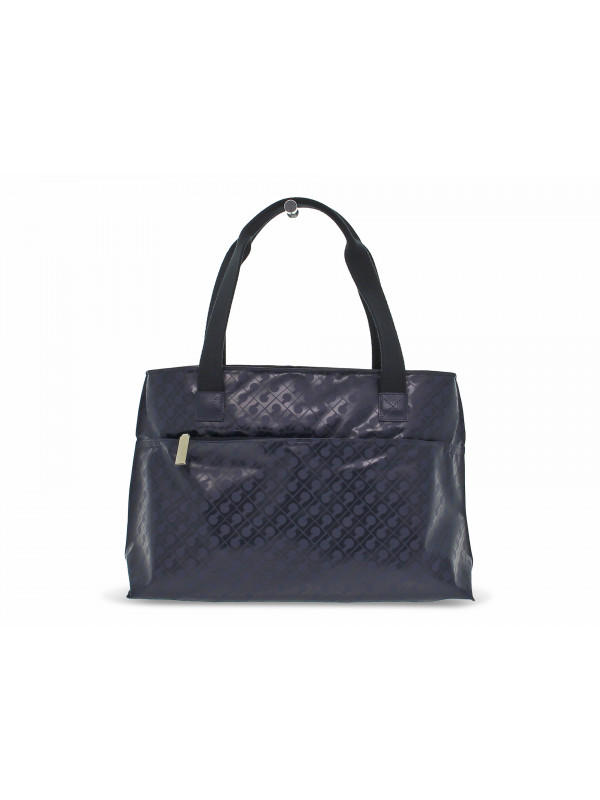 Shopping bag Gherardini SOFTY SHOPPING BAG MEZZANOTTE in tessuto e pelle blu