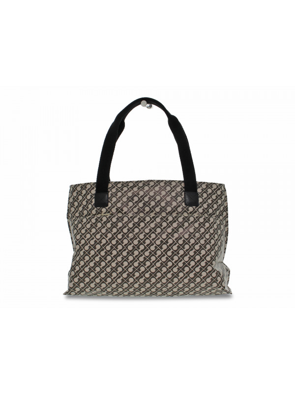 Shopping bag Gherardini SOFTY SHOPPING BAG LUGGAGE in tessuto e pelle grigio e nero