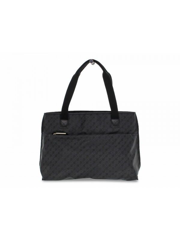 Shopping bag Gherardini SOFTY SHOPPING BAG in tessuto e pelle nero