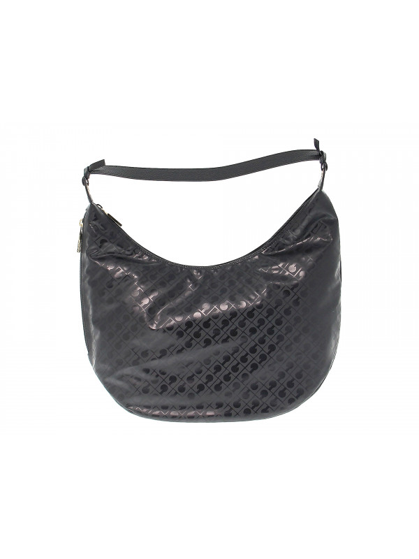 Shopping bag Gherardini SOFTY HOBO in tessuto e pelle nero
