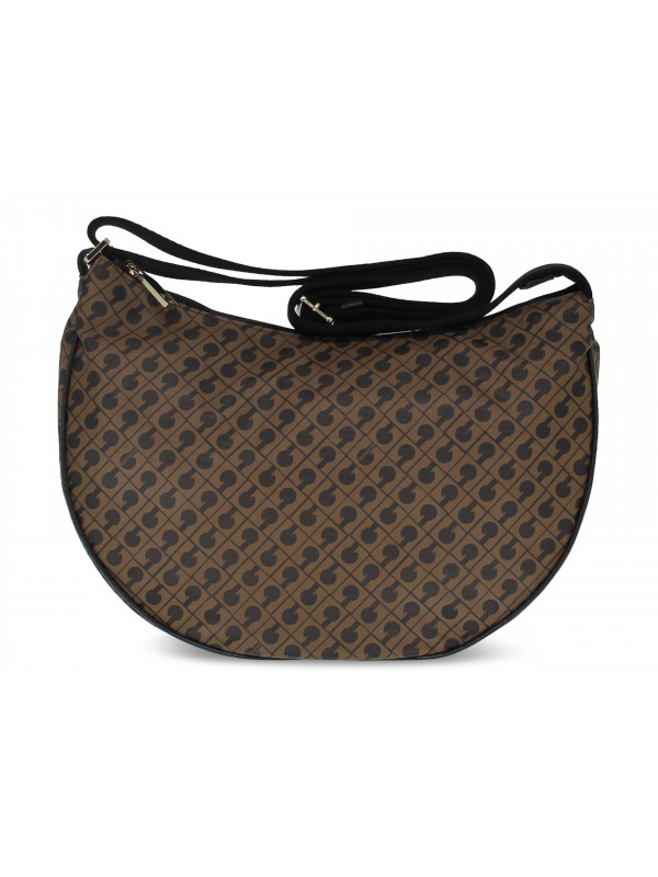 Borsa a tracolla Gherardini SOFTY CROSSBODY MOKA in tessuto e pelle tabacco