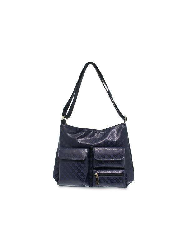 Borsa a tracolla Gherardini SOFTY CROSSBODY MEZZANOTTE in tessuto e pelle blu