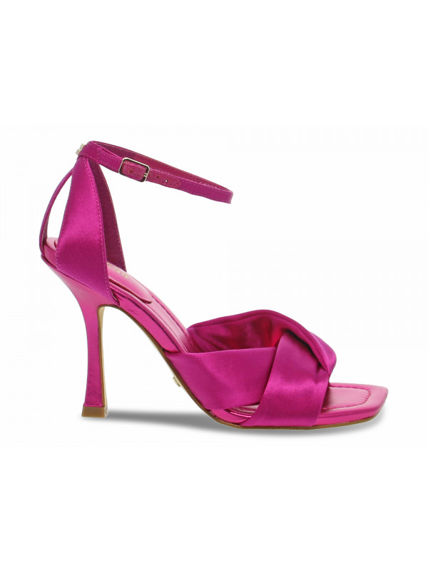 Sandalo con tacco Guess SANDALO GUCCI in raso e pelle fucsia