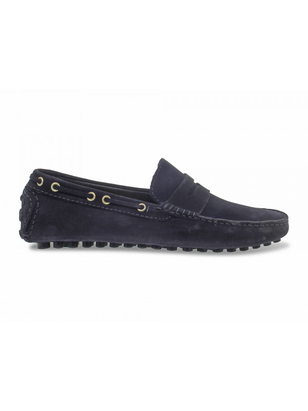 Mocassino Guidi Calzature CAR SHOES in camoscio blu scuro