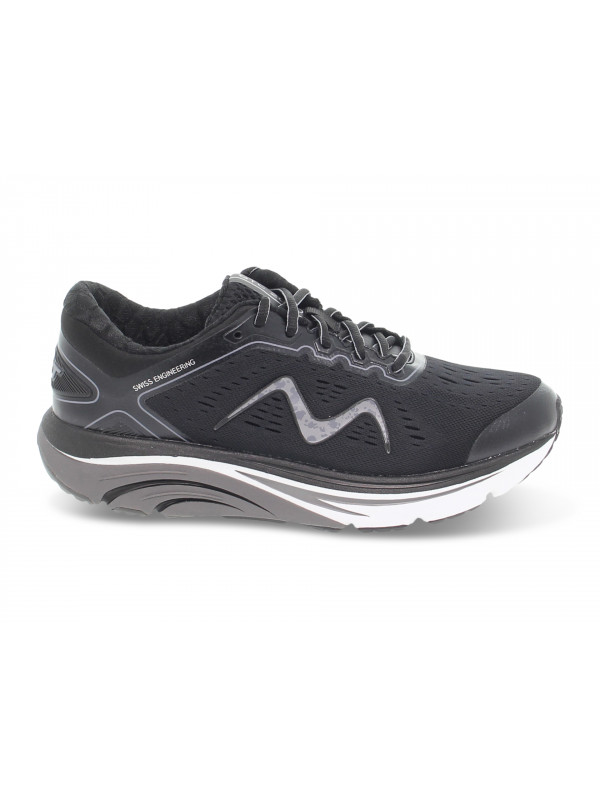 Sneakers MBT GTC-2000 LACE UP RUNNING M in tessuto e ecopelle nero e grigio