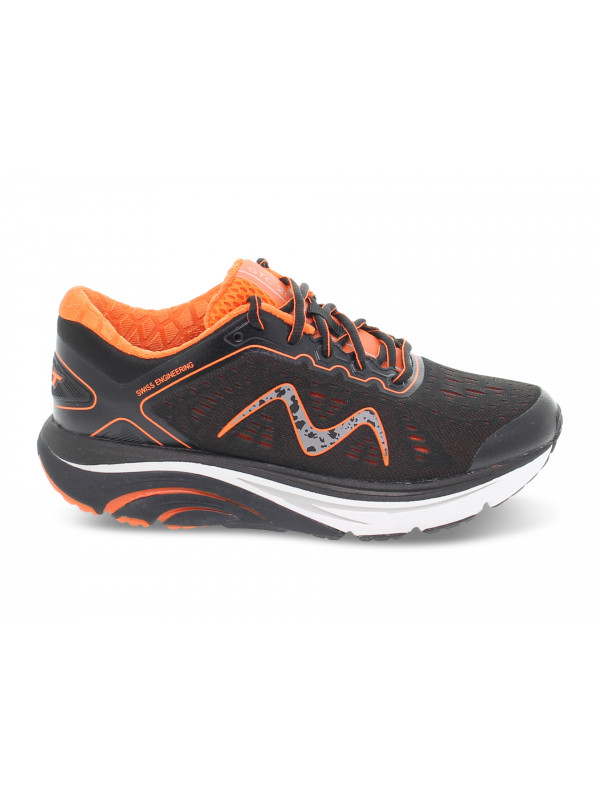 Sneakers MBT GTC-2000 LACE UP RUNNING W in tessuto e ecopelle nero e arancione