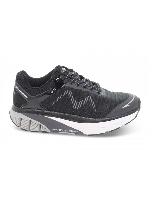 Sneakers MBT GTR RUNNING W in tessuto e ecopelle nero e grigio