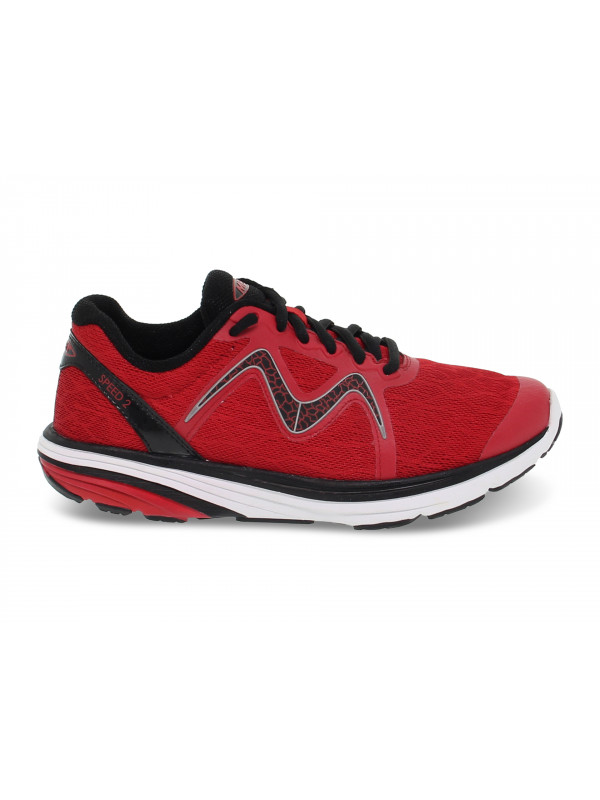 Sneakers MBT SPEED 2 W in tessuto e ecopelle rosso e grigio