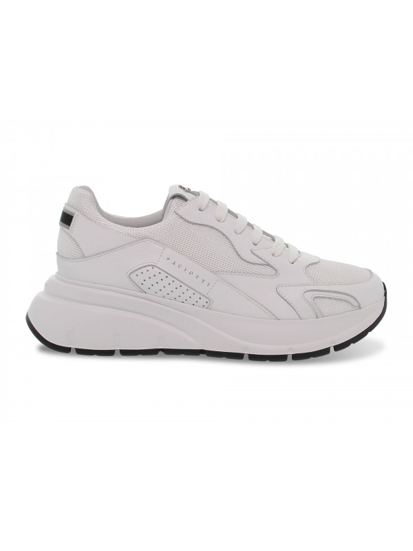 Sneakers Paciotti ZED in nappa e tessuto bianco