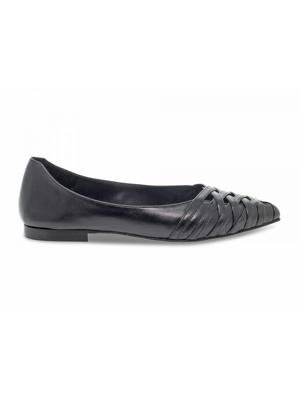 Décolleté Poesie Veneziane GUCCI FLAT in pelle nero