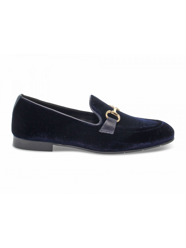 Scarpa bassa Poesie Veneziane GUCCI DANDY MOCASSINO in velluto bluette e oro