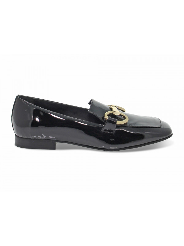 Scarpa bassa Poesie Veneziane GUCCI DANDY MOCASSINO in vernice nero e oro