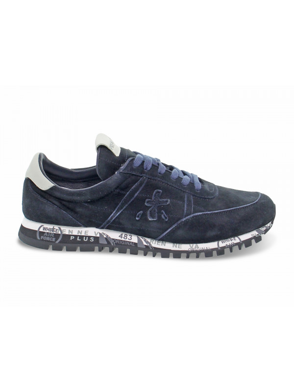 Sneakers Premiata SEAN in camoscio e pelle blu e grigio