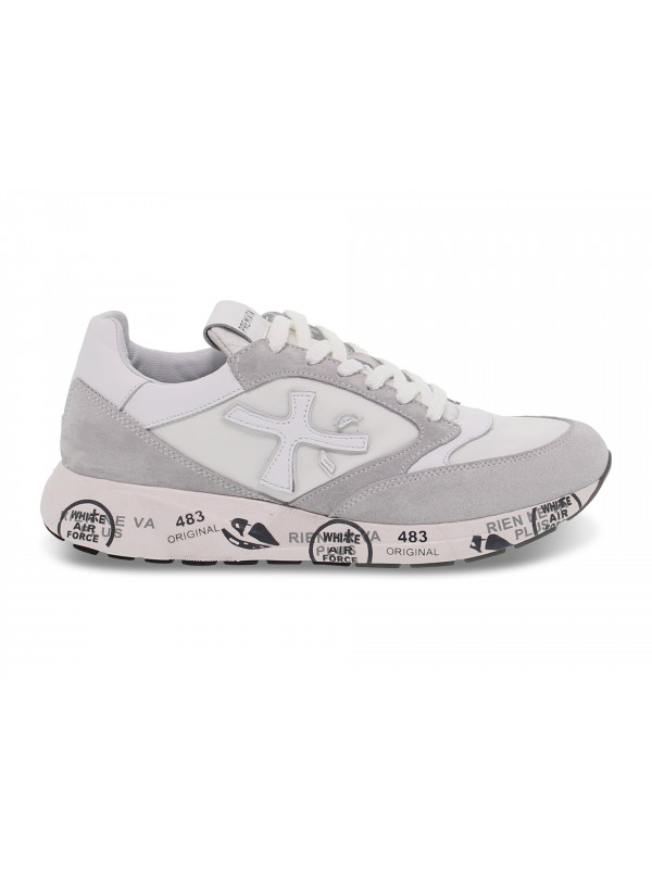 Sneakers Premiata ZAC ZAC D in camoscio e nylon bianco e grigio
