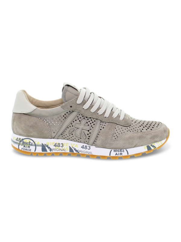 Sneakers Premiata ERIC in camoscio beige e grigio